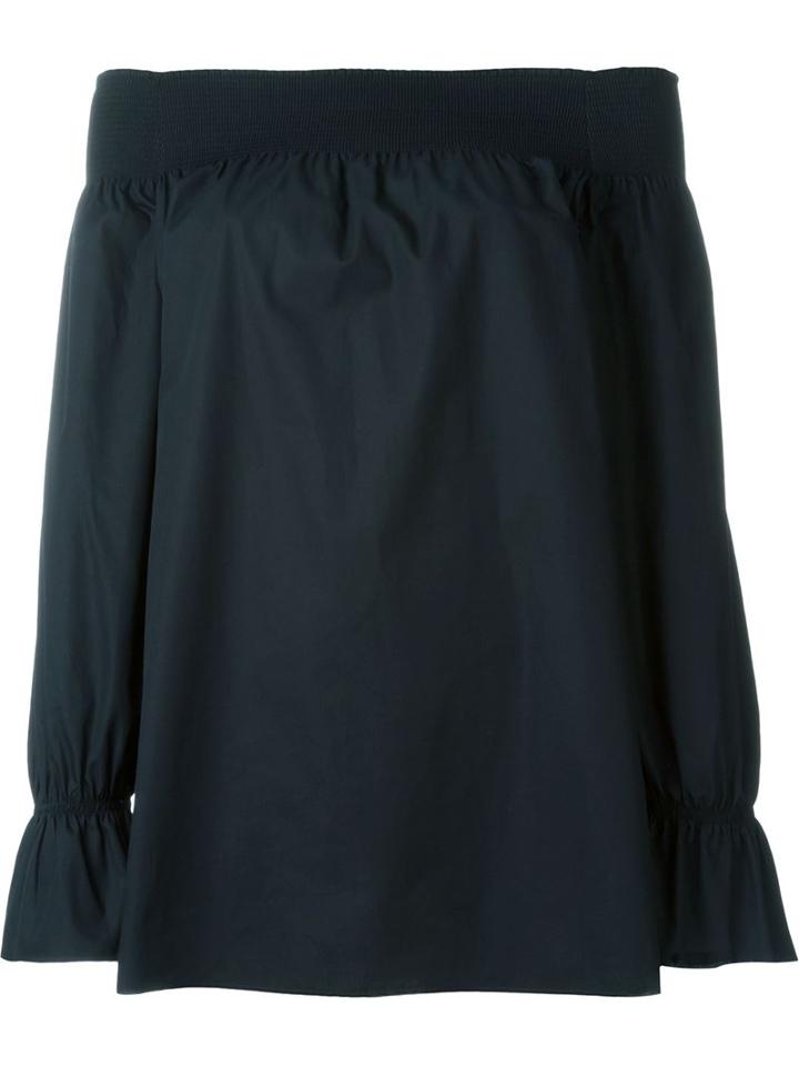 Mm6 Maison Margiela Elasticated Off-shoulder Top, Women's, Size: M, Black, Cotton