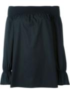 Mm6 Maison Margiela Elasticated Off-shoulder Top, Women's, Size: M, Black, Cotton