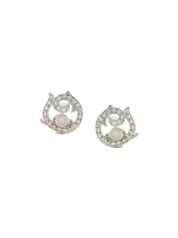 V Jewellery Rose Earrings - Metallic