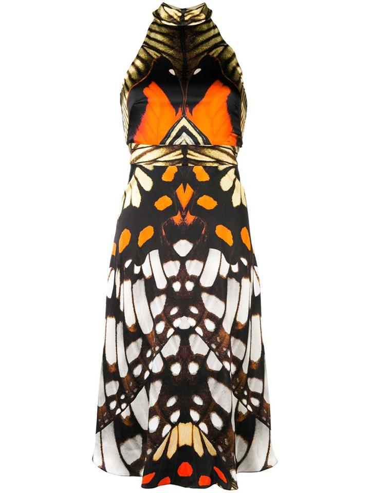 Temperley London Butterfly Printed Halter Dress - Black