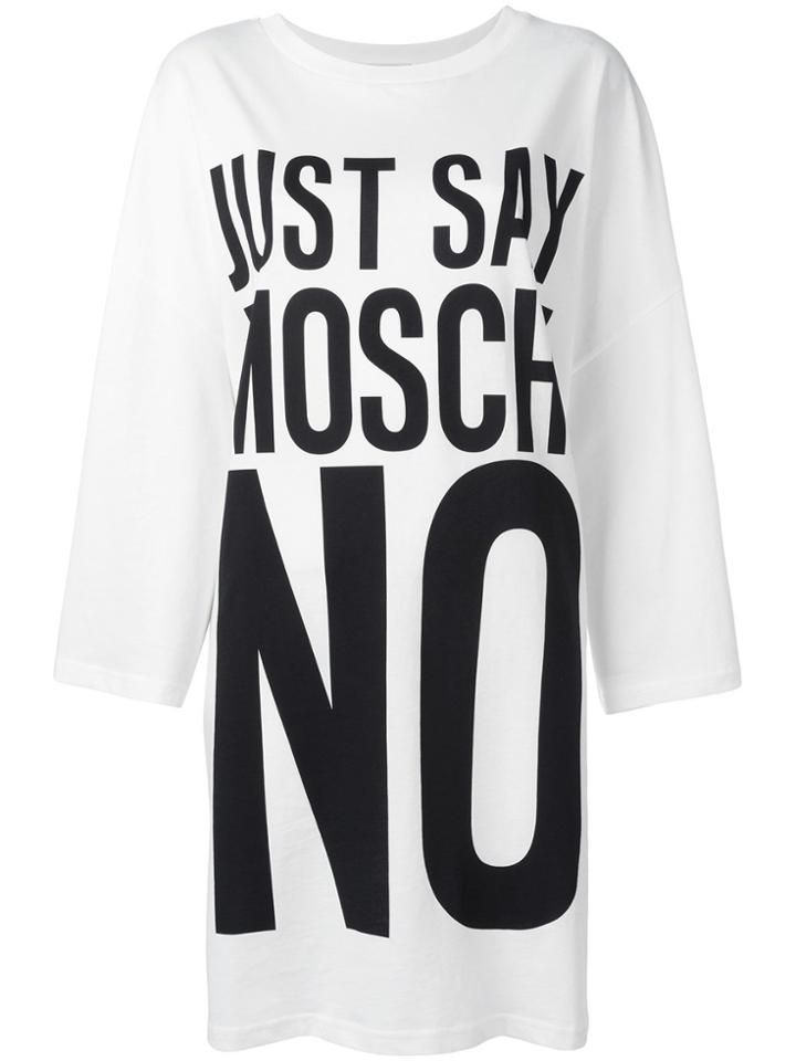 Moschino Just Say No T-shirt Dress - White