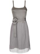 Gloria Coelho Pleated Gown - Grey