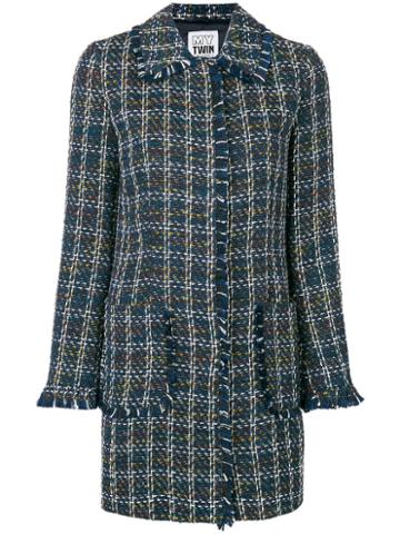 Twin-set - Bouclé Coat - Women - Cotton/polyamide/polyester/viscose - Xl, Blue, Cotton/polyamide/polyester/viscose