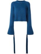Ellery - Flared Sleeve Cropped Jumper - Women - Merino - M, Blue, Merino