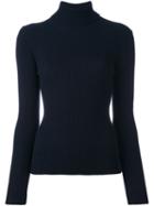 3.1 Phillip Lim Ribbed Roll Neck Jumper, Women's, Size: Xs, Blue, Spandex/elastane/wool
