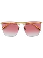 Alexander Mcqueen Eyewear Curved Aviator Sunglasses - Metallic