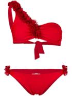 La Reveche Ruffle Detail Bikini - Red