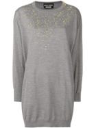 Boutique Moschino Embellished Sweater Dress - Grey