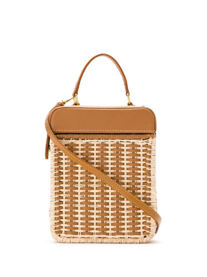 Serpui Straw Crossbody Bag - Brown