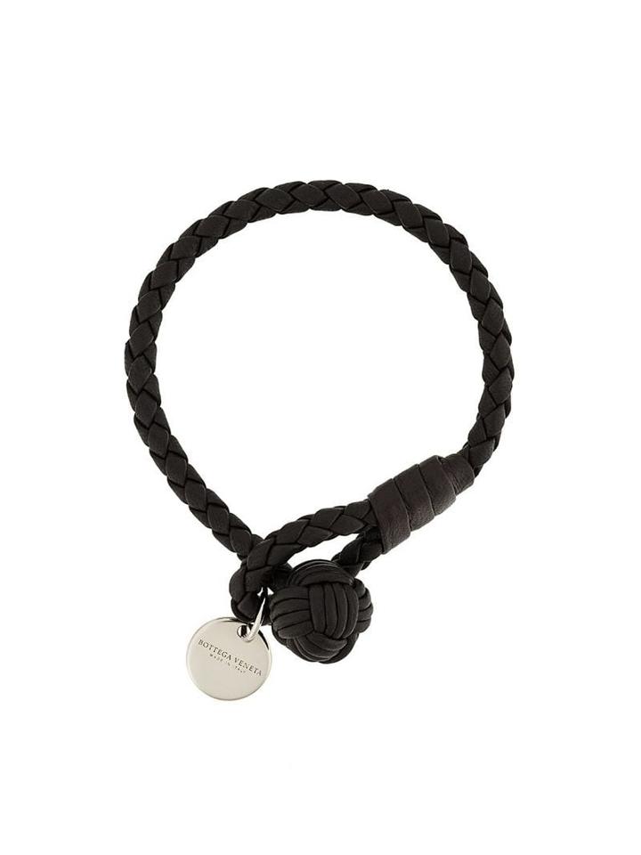 Bottega Veneta Espresso Intercciato Nappa Bracelet - Black