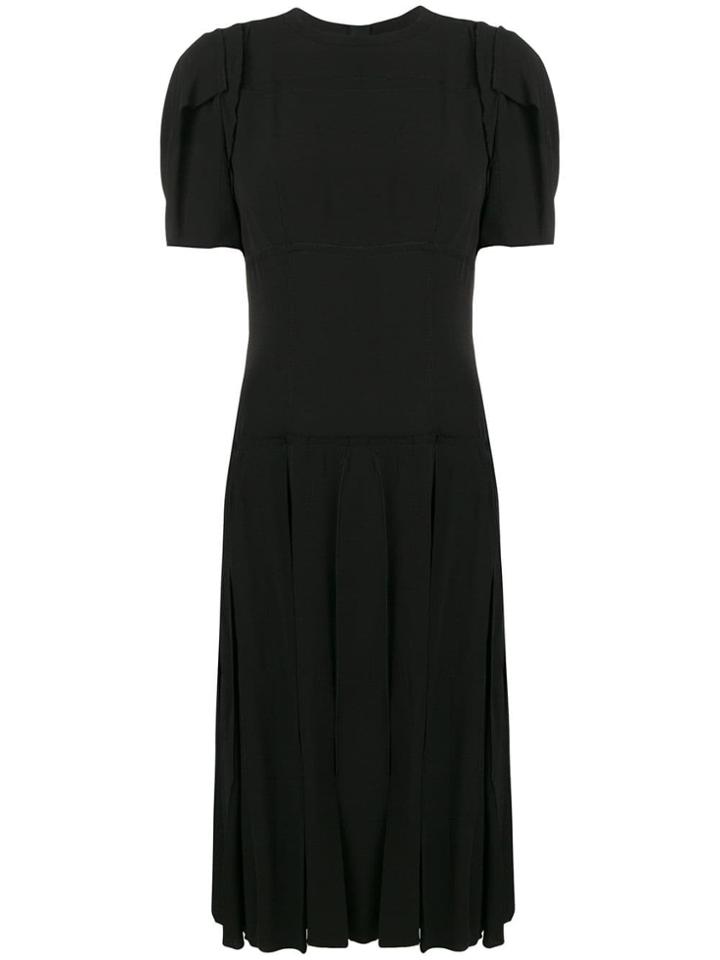 Marni Pleated Skirt Midi Dress - Black
