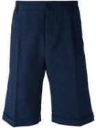 Mp Massimo Piombo - Knee Length Tailored Shorts - Men - Cotton/linen/flax/spandex/elastane - 50, Blue, Cotton/linen/flax/spandex/elastane