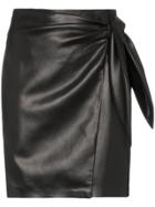 Nanushka Iowa Tie Waist Vegan Leather Mini Skirt - Black