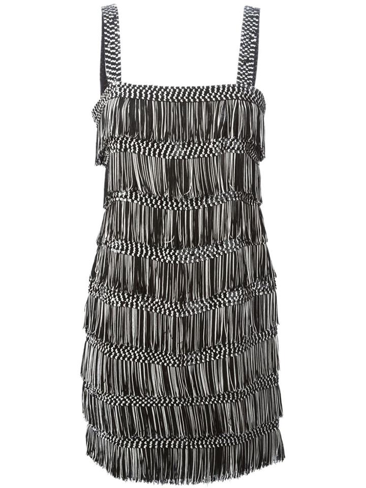 Christian Dior Vintage Fringed Mini Dress - Black
