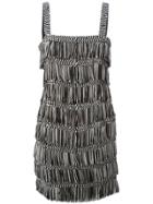 Christian Dior Vintage Fringed Mini Dress - Black