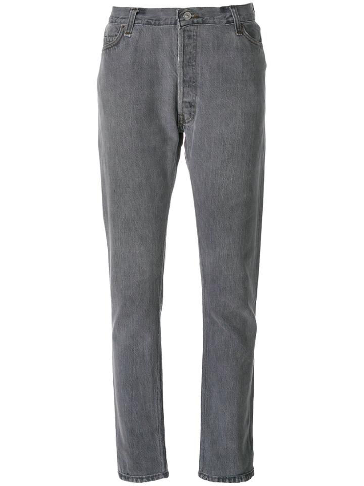 Re/done Straight Leg Skinny Jeans - Grey