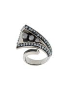 Atelier Swarovski Triple Pearl Hematite Ring - Metallic