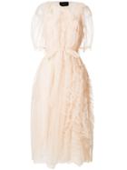 Simone Rocha Ruffled Sheer-overlay Dress - Nude & Neutrals