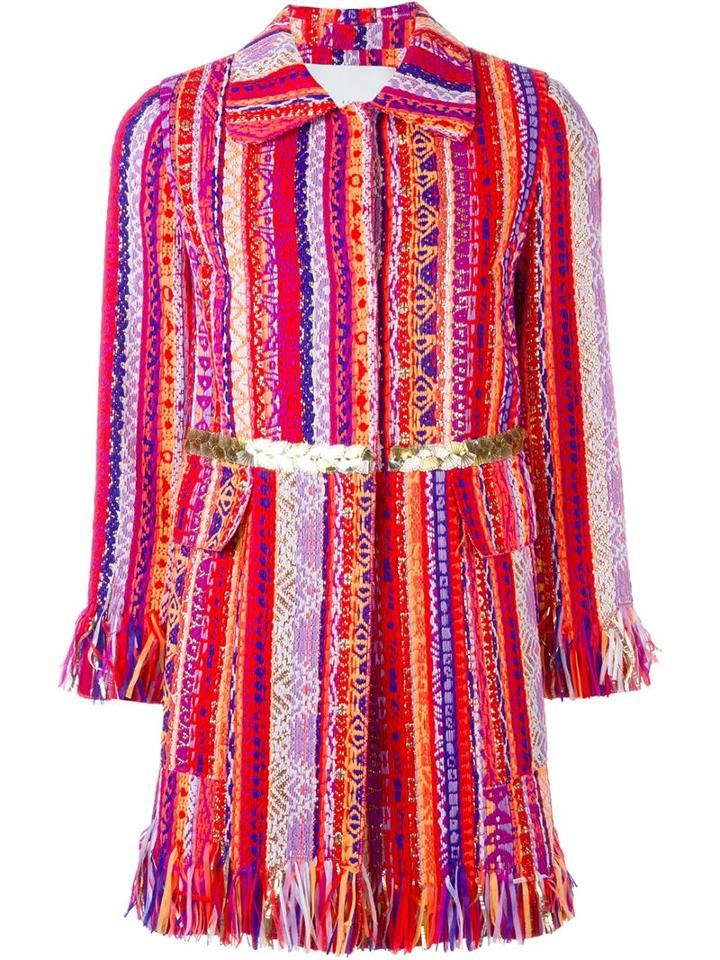Giada Benincasa Woven Fringed Coat