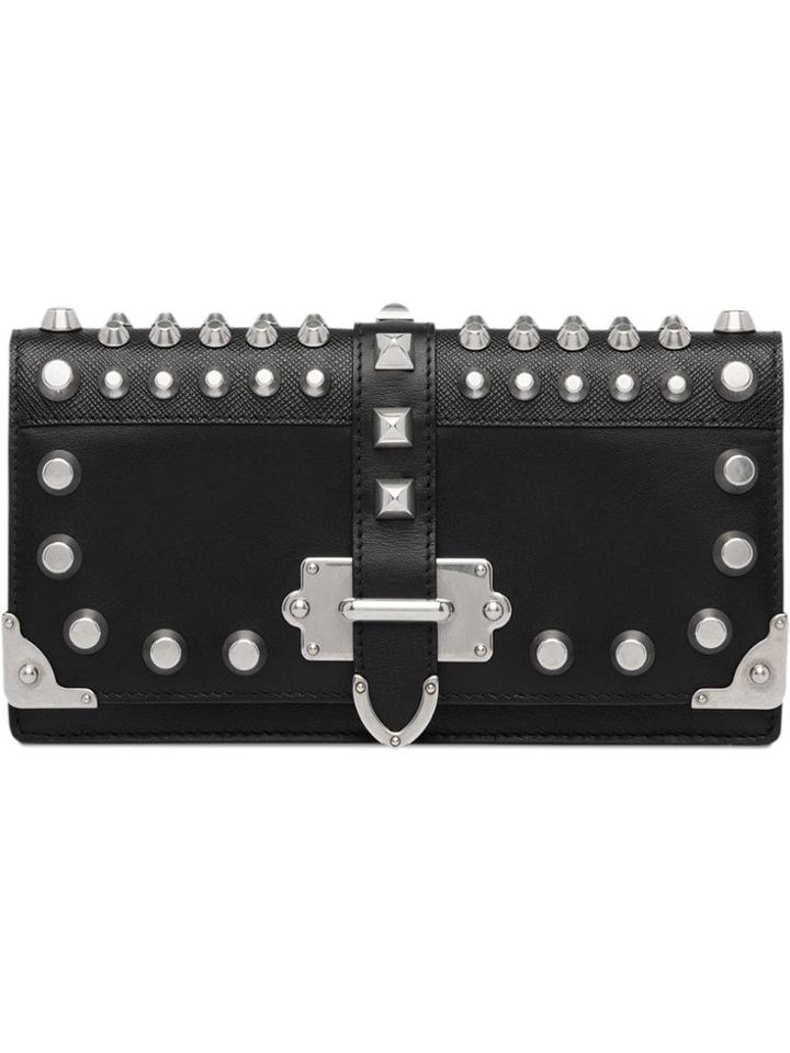 Prada Cahier Studded Mini Bag - Black