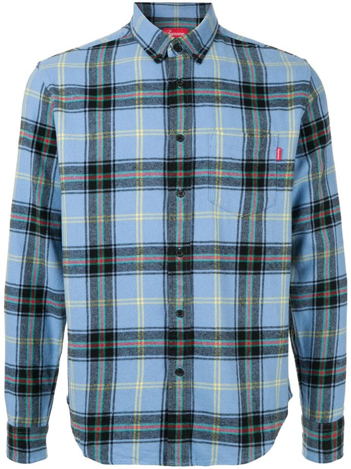Supreme Tartan Flannel Shirt - Blue