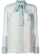 Prada Bow Tie Shirt - Blue