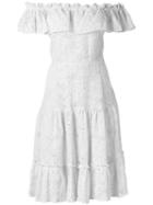 Isolda - Off-the-shoulder Dress - Women - Cotton/linen/flax/polyester - 36, White, Cotton/linen/flax/polyester