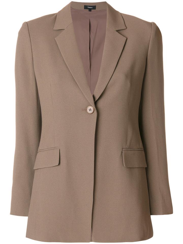 Theory Flap Pocket Blazer - Brown