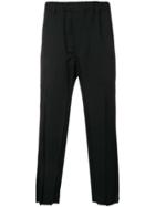 Issey Miyake Men Slouched Cropped Trousers - Black