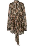 Oscar De La Renta Draped Mini Dress - Black