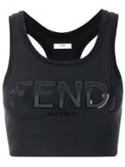 Fendi Logo Sports Bra Top - Black