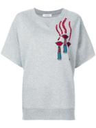 Valentino Embroidered Detail Sweatshirt - Grey