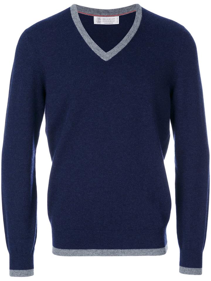 Brunello Cucinelli - Cashmere Knitted Sweater - Men - Cashmere - 52, Blue, Cashmere