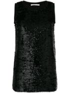 Amen Sequin Tank Top - Black