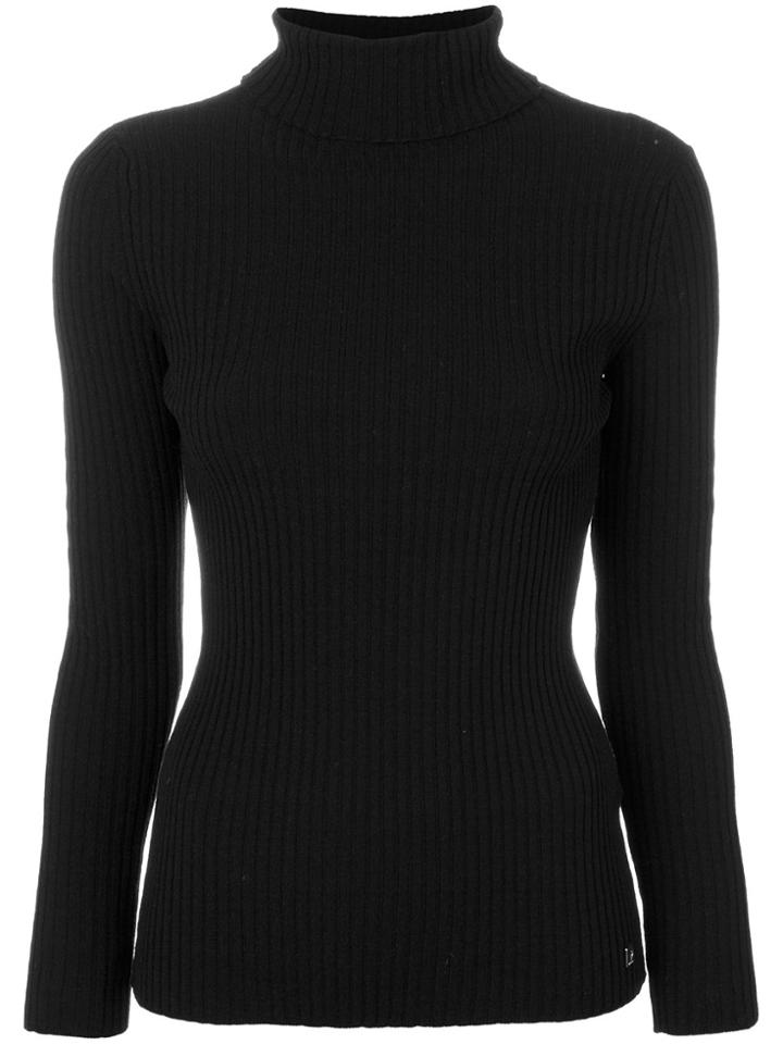 Twin-set Ribbed Roll Neck Jumper - Black