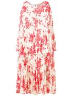 Semicouture Floral Print Pleated Dress - Neutrals