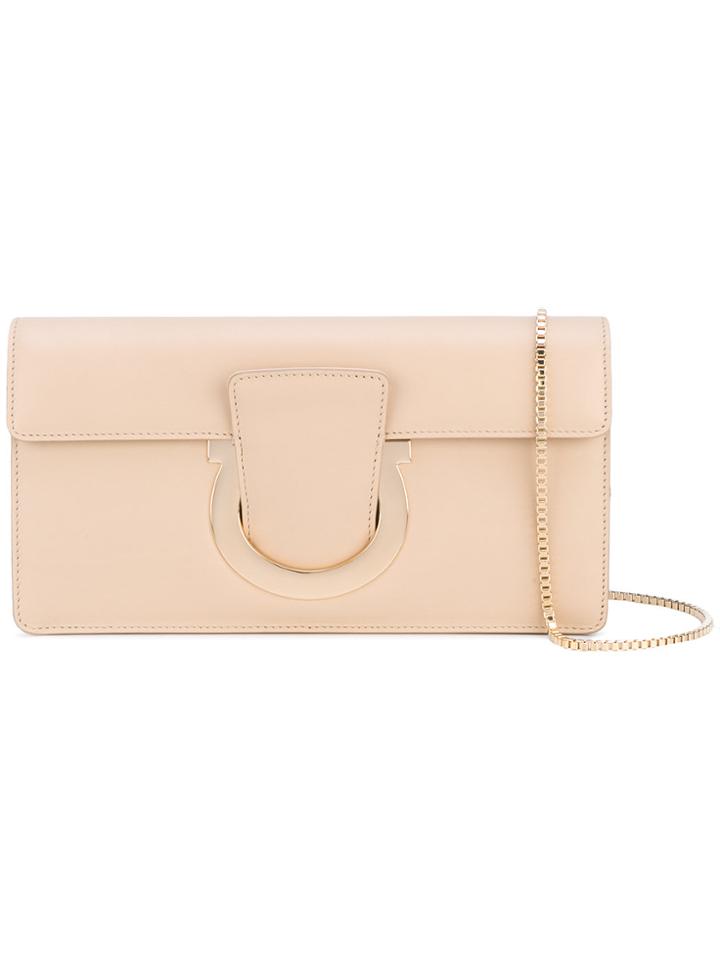 Salvatore Ferragamo Gancio Clutch Bag - Nude & Neutrals