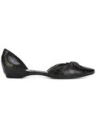 Giorgio Armani Pre-owned Bow Detail Ballerina Flats - Black