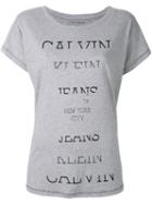 Calvin Klein Jeans Logo Print T-shirt, Women's, Size: Large, Grey, Cotton