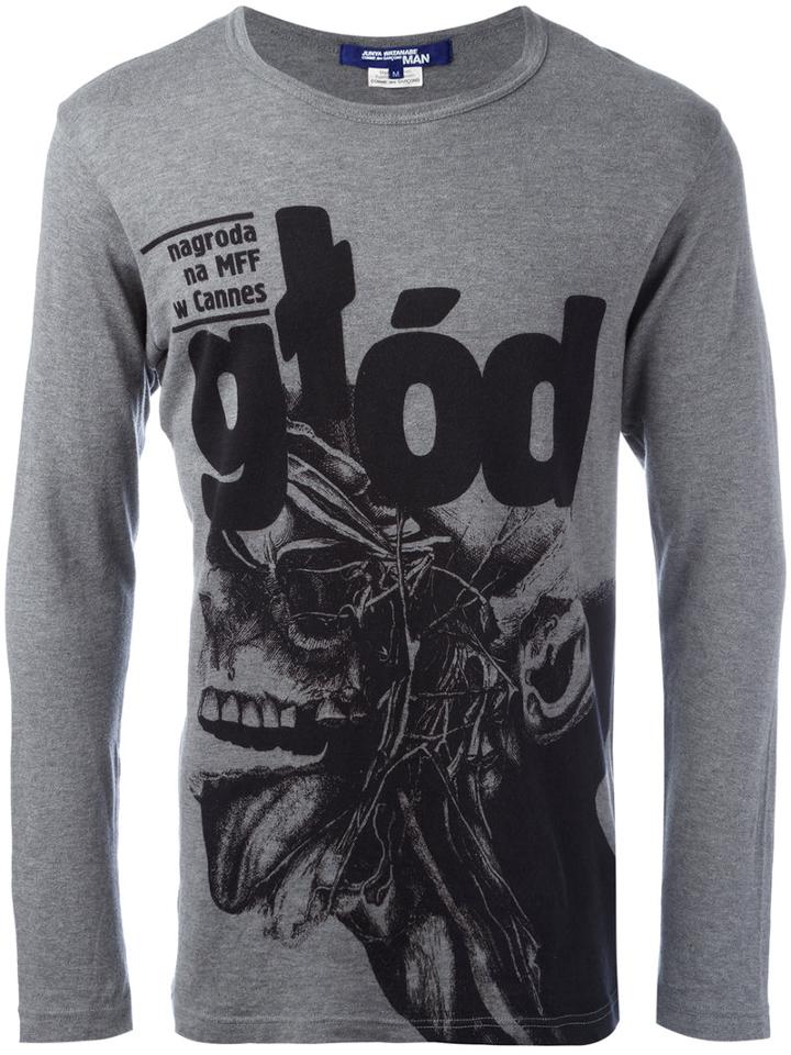 Junya Watanabe Comme Des Garçons Man - Printed Longsleeved T-shirt - Men - Cotton - S, Grey, Cotton