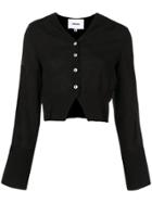 Nanushka Ruched Shoulder Cardigan - Black