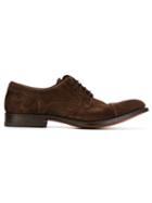 Santoni Classic Derby Shoes, Men's, Size: 9.5, Brown, Leather/suede