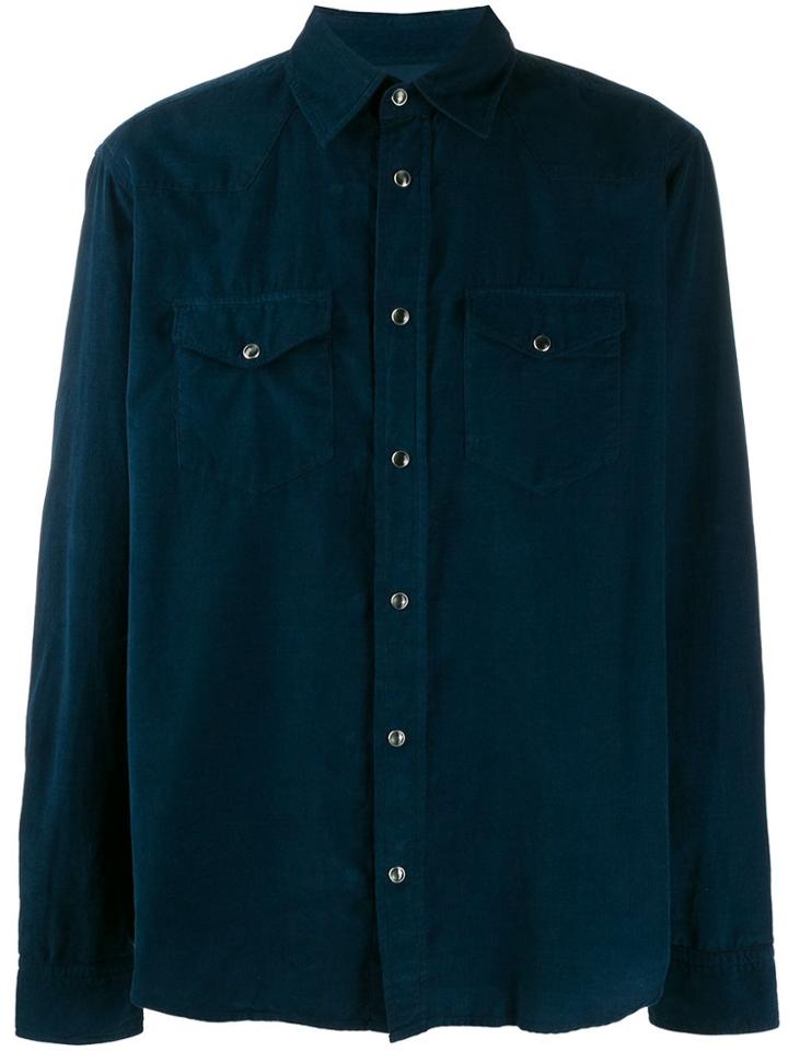 Z Zegna Regular-fit Ribbed Shirt - Blue
