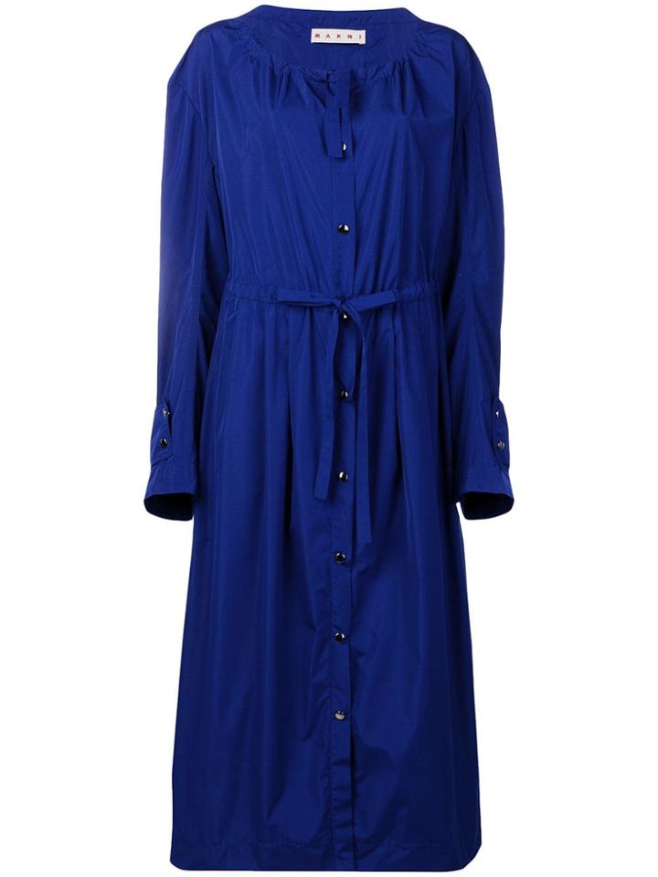 Marni Drawstring Parka Coat - Blue