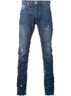 Mr. Completely Slim-fit Jeans, Men's, Size: 30, Blue, Cotton/polyurethane/buffalo Leather