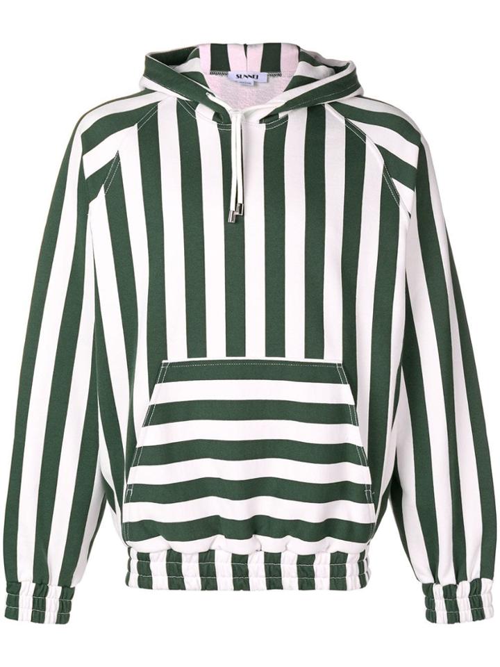 Sunnei Striped Hoodie - Green