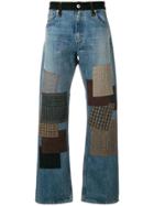 Junya Watanabe Man Patchwork Straight-leg Jeans - Blue