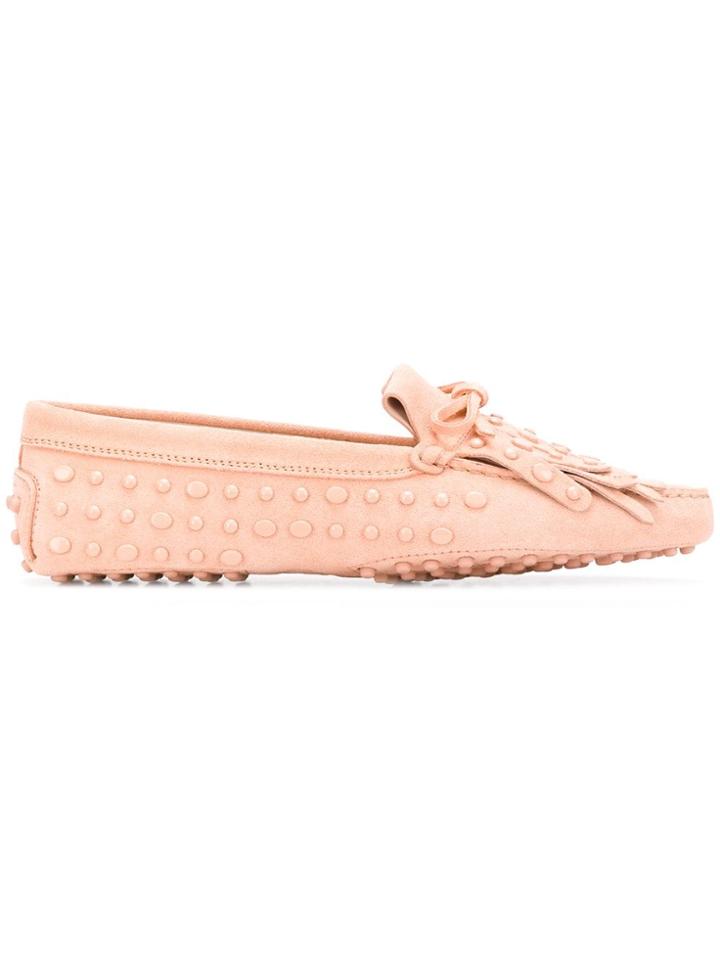 Tod's Ridged Ballerina Shoes - Pink