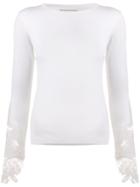 Ermanno Scervino Lace Insert Knitted Top - White