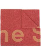 Acne Studios Logo Scarf - Red